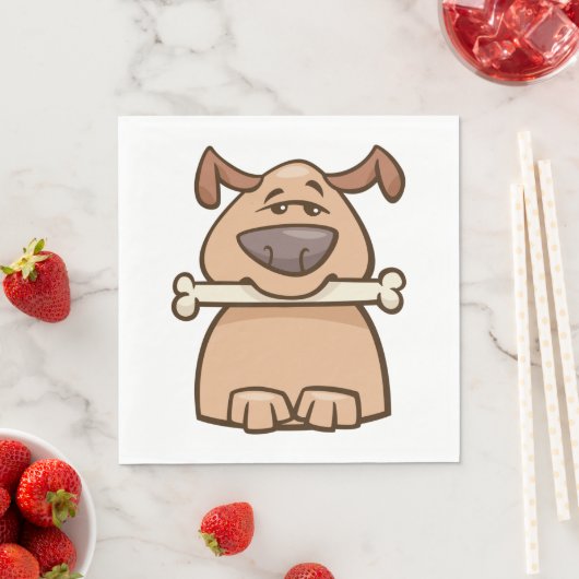 Brauner Hund mit Knochen-Napkins Serviette (Beispiel)