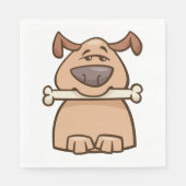 Brauner Hund mit Knochen-Napkins Serviette (Vorderseite)