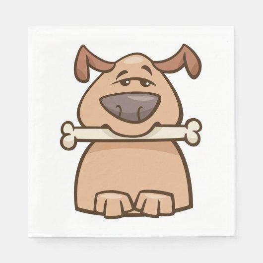 Brauner Hund mit Knochen-Napkins Serviette (Vorderseite)