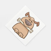 Brauner Hund mit Knochen-Napkins Serviette (Ecke)