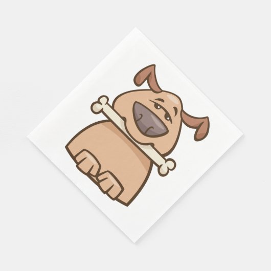 Brauner Hund mit Knochen-Napkins Serviette (Ecke)