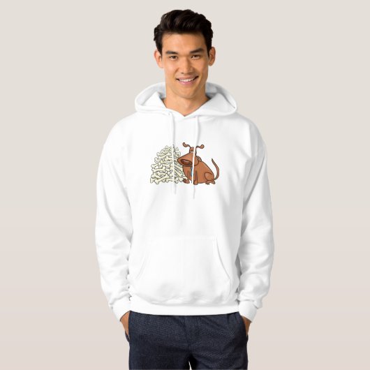 Brauner Hund mit Knochen Niedlich Hoodie (Vorne ganz)