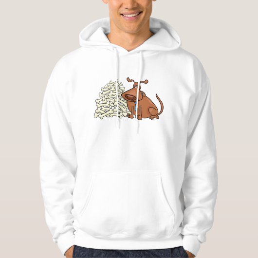 Brauner Hund mit Knochen Niedlich Hoodie (Vorderseite)