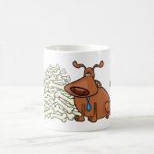 Brauner Hund mit Knochen Niedlich Kaffeetasse (Mittel)