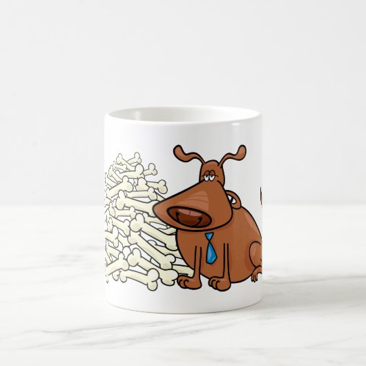 Brauner Hund mit Knochen Niedlich Kaffeetasse (Mittel)