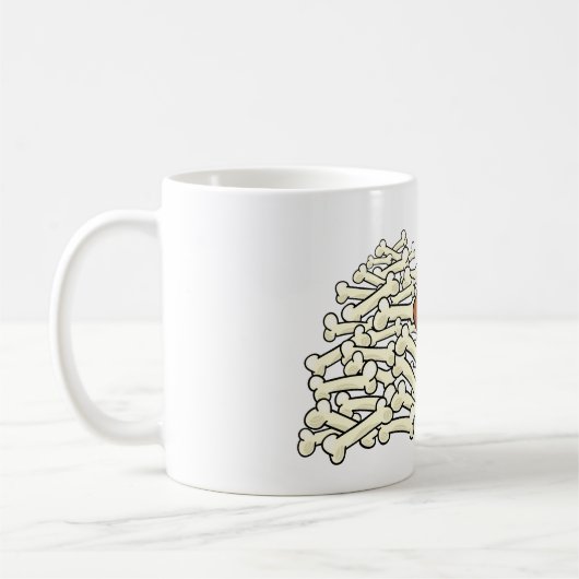 Brauner Hund mit Knochen Niedlich Kaffeetasse (Links)