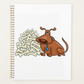 Brauner Hund mit Knochen Niedlich Planer (Vorderseite)