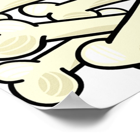 Brauner Hund mit Knochen Niedlich Poster (Ecke)