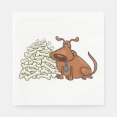 Brauner Hund mit Knochen Niedlich Serviette (Vorderseite)