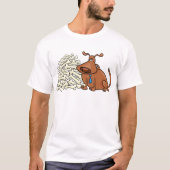 Brauner Hund mit Knochen Niedlich T-Shirt (Vorderseite)