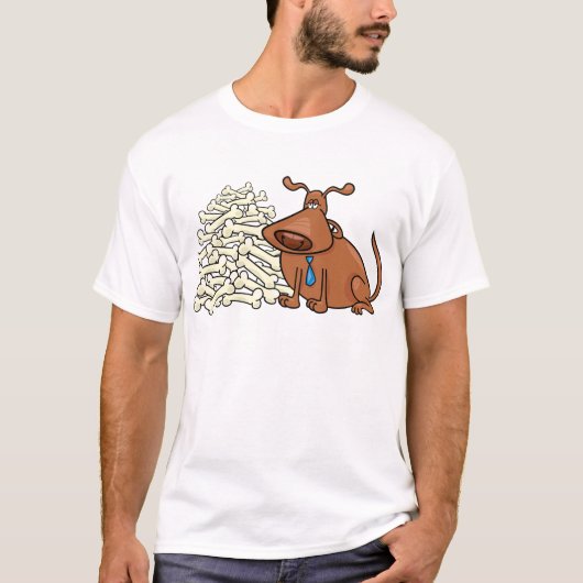 Brauner Hund mit Knochen Niedlich T-Shirt (Vorderseite)