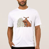 Brauner Hund mit Knochen Niedlich T-Shirt (Vorderseite)