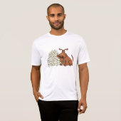 Brauner Hund mit Knochen Niedlich T-Shirt (Vorne ganz)