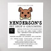 Brauner Hund mit Knochen, Pet Store & Groomer Poster (Vorne)