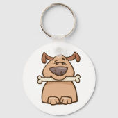 Brauner Hund mit Knochen-Schlüsselanhänger Schlüsselanhänger (Vorderseite)