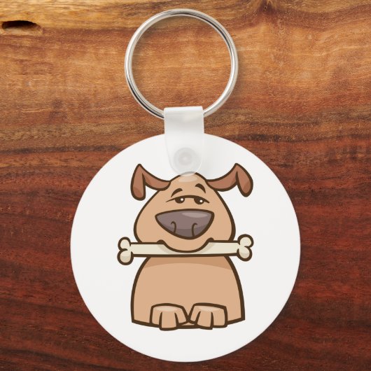 Brauner Hund mit Knochen-Schlüsselanhänger Schlüsselanhänger (Vorderseite)