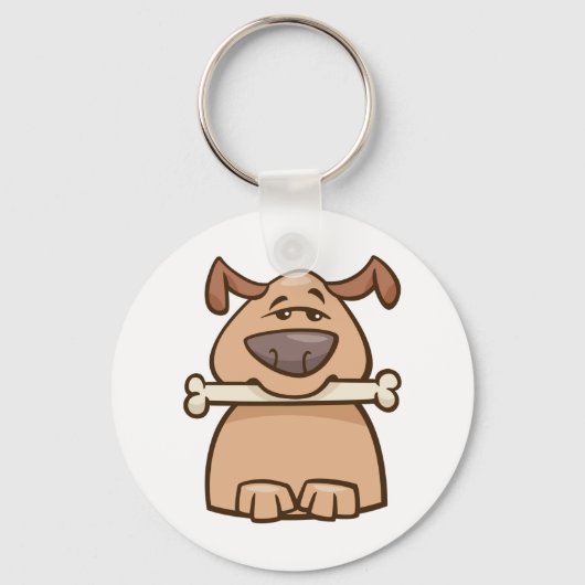 Brauner Hund mit Knochen-Schlüsselanhänger Schlüsselanhänger (Rückseite)