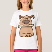 Brauner Hund mit Knochen-T - Shirt (Vorderseite)