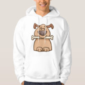 Brauner Hund mit Knochenhund Hoodie (Vorderseite)