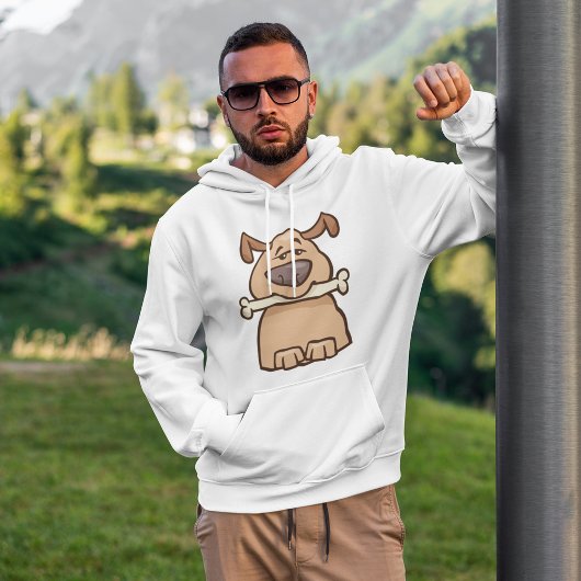 Brauner Hund mit Knochenhund Hoodie