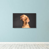 Brauner Hund mit Long Neck Leinwanddruck (Insitu (Holzboden))