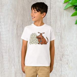 Brauner Hund und Knochen T-Shirt