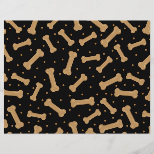 Brauner Hundeknochen mit schwarzem Buchscrapbook Flyer (Vorne)