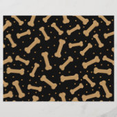 Brauner Hundeknochen mit schwarzem Buchscrapbook Flyer (Hinten)