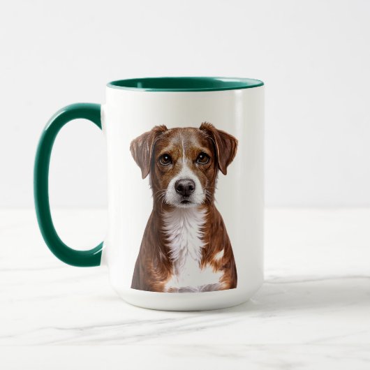 Brauner Hundeporträt Tasse (Links)