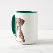 Brauner Hundeporträt Tasse (Vorderseite Links)