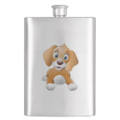 Brauner Hundeschlitz Flachmann (Vorderseite)