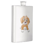 Brauner Hundeschlitz Flachmann (Rechts)