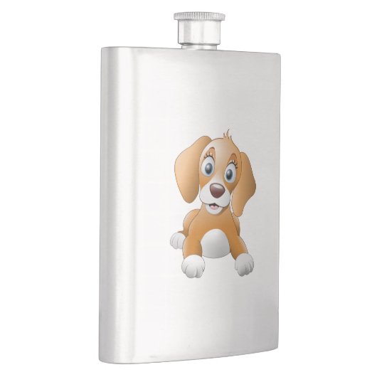 Brauner Hundeschlitz Flachmann (Rechts)