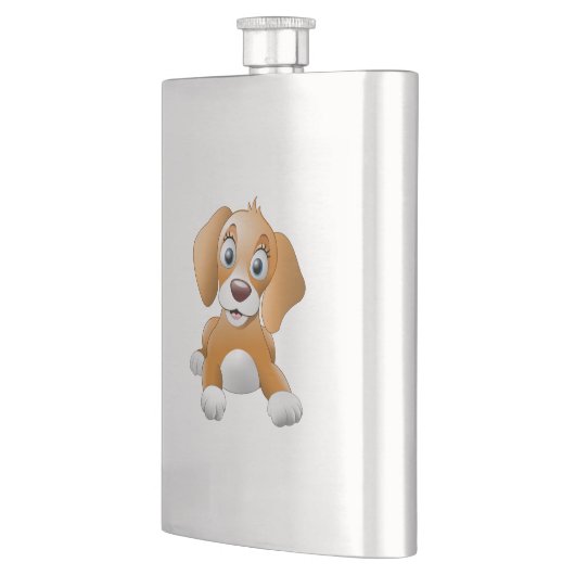 Brauner Hundeschlitz Flachmann (Links)