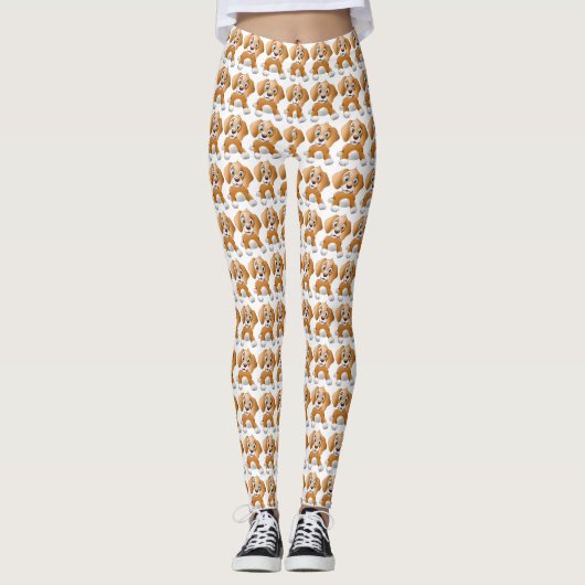 Brauner Hundeschlitz Leggings (Vorderseite)