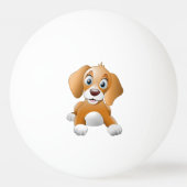 Brauner Hundeschlitz Tischtennisball (Vorderseite)