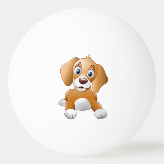 Brauner Hundeschlitz Tischtennisball (Rückseite)
