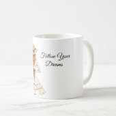 Brauner Hut mit Schleife für Damen Kaffeetasse (VorderseiteRechts)