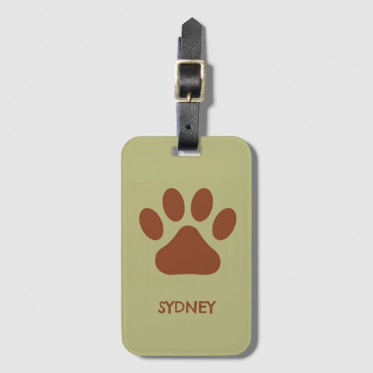 Brauner individuelle Name Gepäckanhänger (Vorderseite Vertikal)