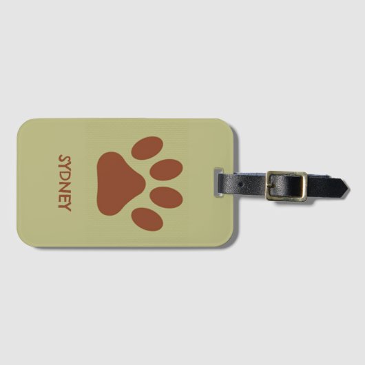 Brauner individuelle Name Gepäckanhänger (Vorderseite (Horizontal))