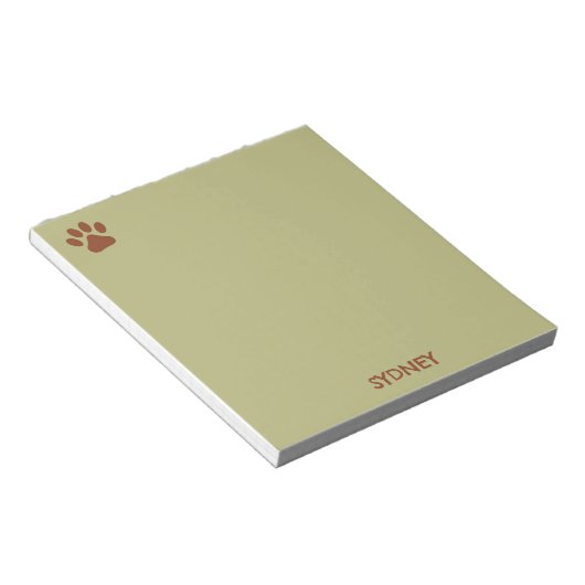 Brauner individuelle Name Notizblock (angewinkelt)