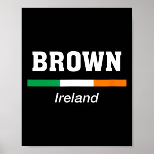 Brauner irischer Familienname St Patricks Day Irla Poster