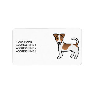 Brauner Jack-Russell-Terrier-Hund mit glattem Fell Adressaufkleber