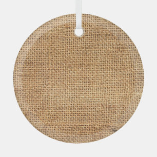 Brauner Jute-Sack: Texturierter Stoffhintergrund Ornament Aus Glas