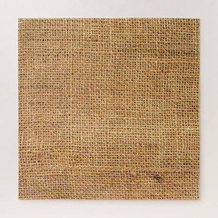 Brauner Jute-Sack: Texturierter Stoffhintergrund Puzzle