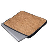 Brauner Jute-Stoffhintergrund oder Sackleinen Laptopschutzhülle (Vorne Knopf)