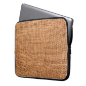Brauner Jute-Stoffhintergrund oder Sackleinen Laptopschutzhülle (Vorderseite Links)