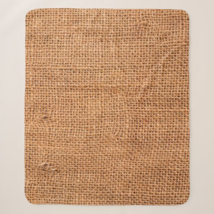 Brauner Jute-Stoffhintergrund oder Sackleinen Sherpadecke