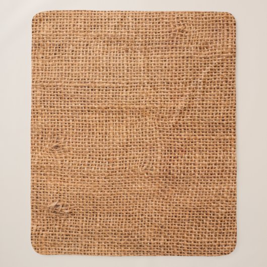 Brauner Jute-Stoffhintergrund oder Sackleinen Sherpadecke (Vorderseite)
