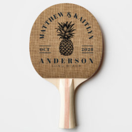 Brauner Jute-Tropischer-Ananas-Hochzeitskamm Tischtennis Schläger